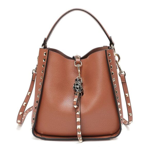 Tiffany & Fred Paris Handbags - Tiffany & Fred Paris Full-Grain Leather Hobo Bag, Brown